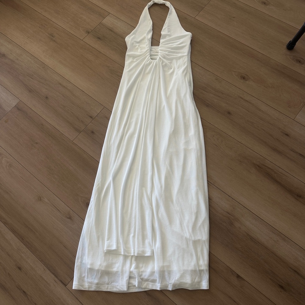 12th Tribe White Backless Maxi Dress